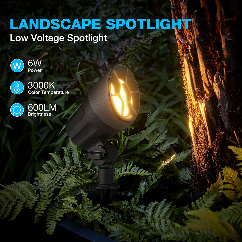 Low Voltage 6W LED Heavy Duty Anti-Glare Landscape Spotlights 2 Pack CLWS-06-02C