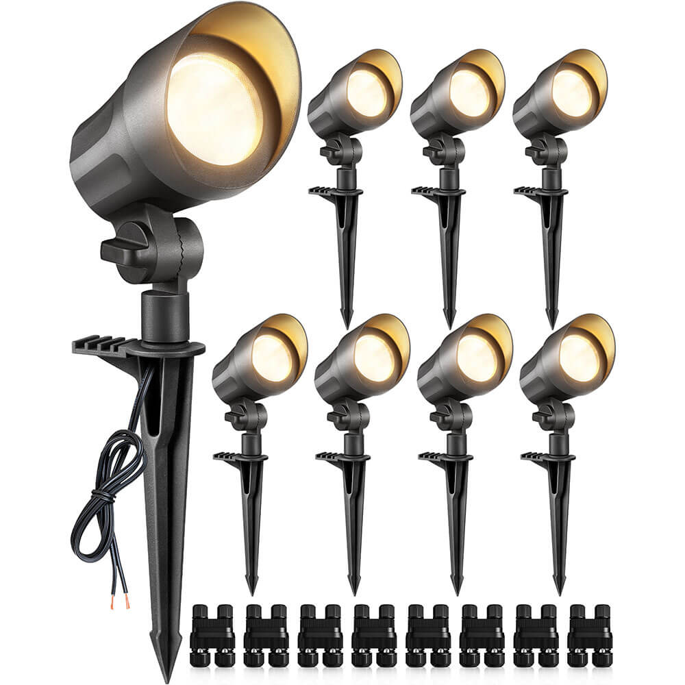Low Voltage 6W LED Heavy Duty Anti-Glare Landscape Spotlights 8 Pack CLWS-06-08C
