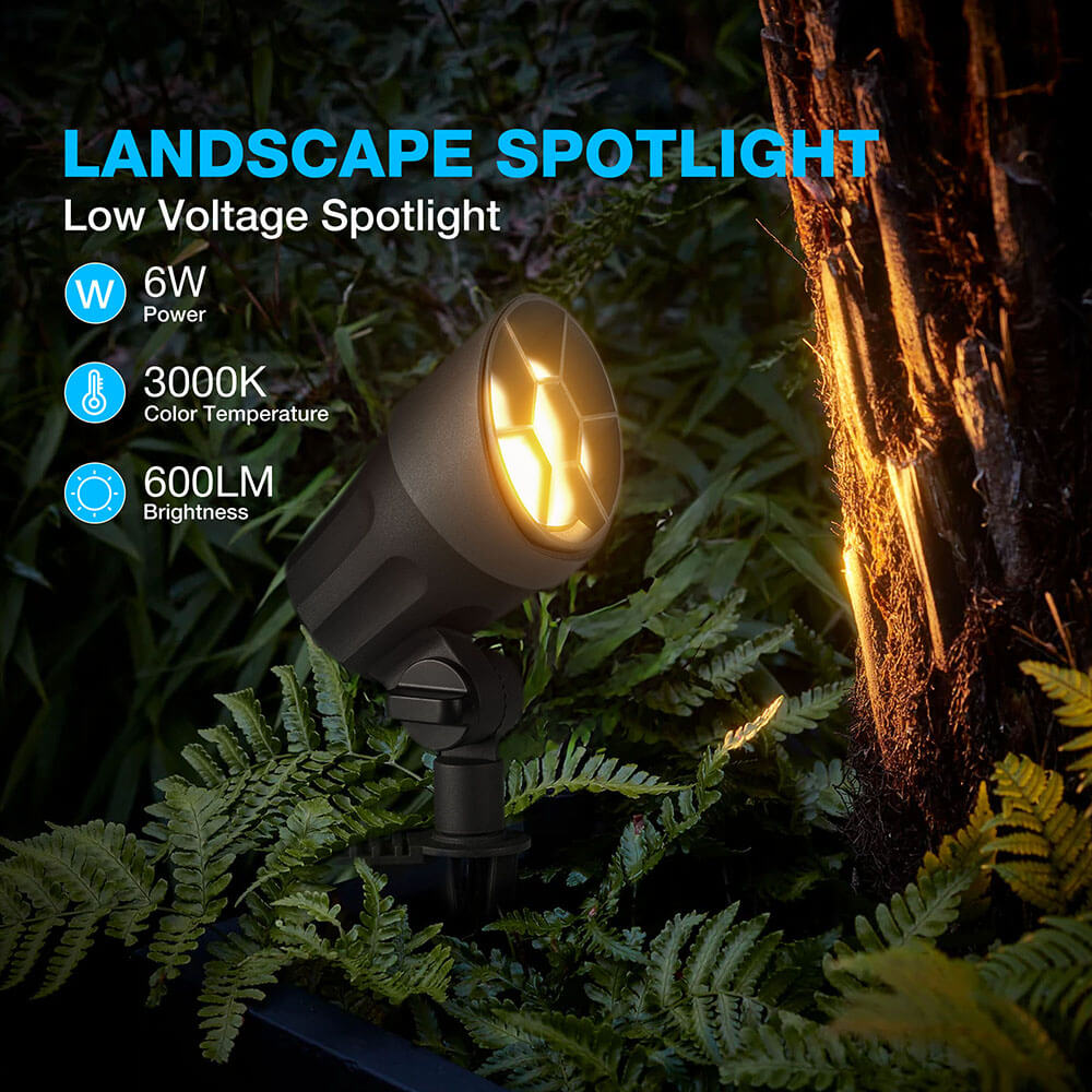 Low Voltage 6W LED Heavy Duty Anti-Glare Landscape Spotlights 8 Pack CLWS-06-08C