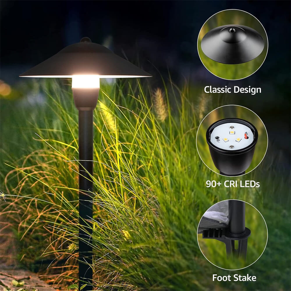 Low Voltage 12-24V 3W Waterproof Aluminum Pathway Lights with Connectors 2 Pack LSAWB-03B-02C SUNVIE