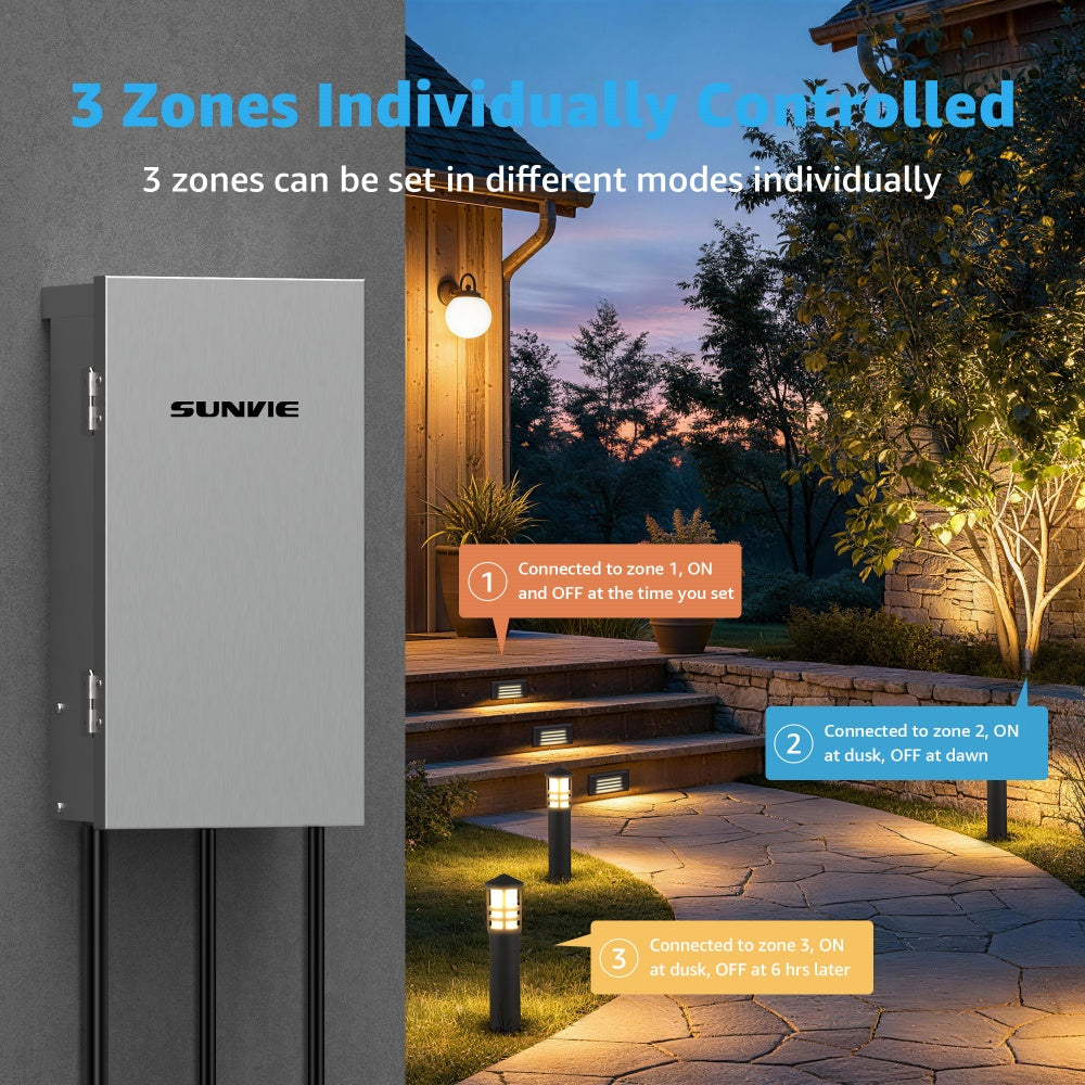 300W 3-Zone Independent Control Low Voltage Landscape Transformer LVT-MHBA-300W