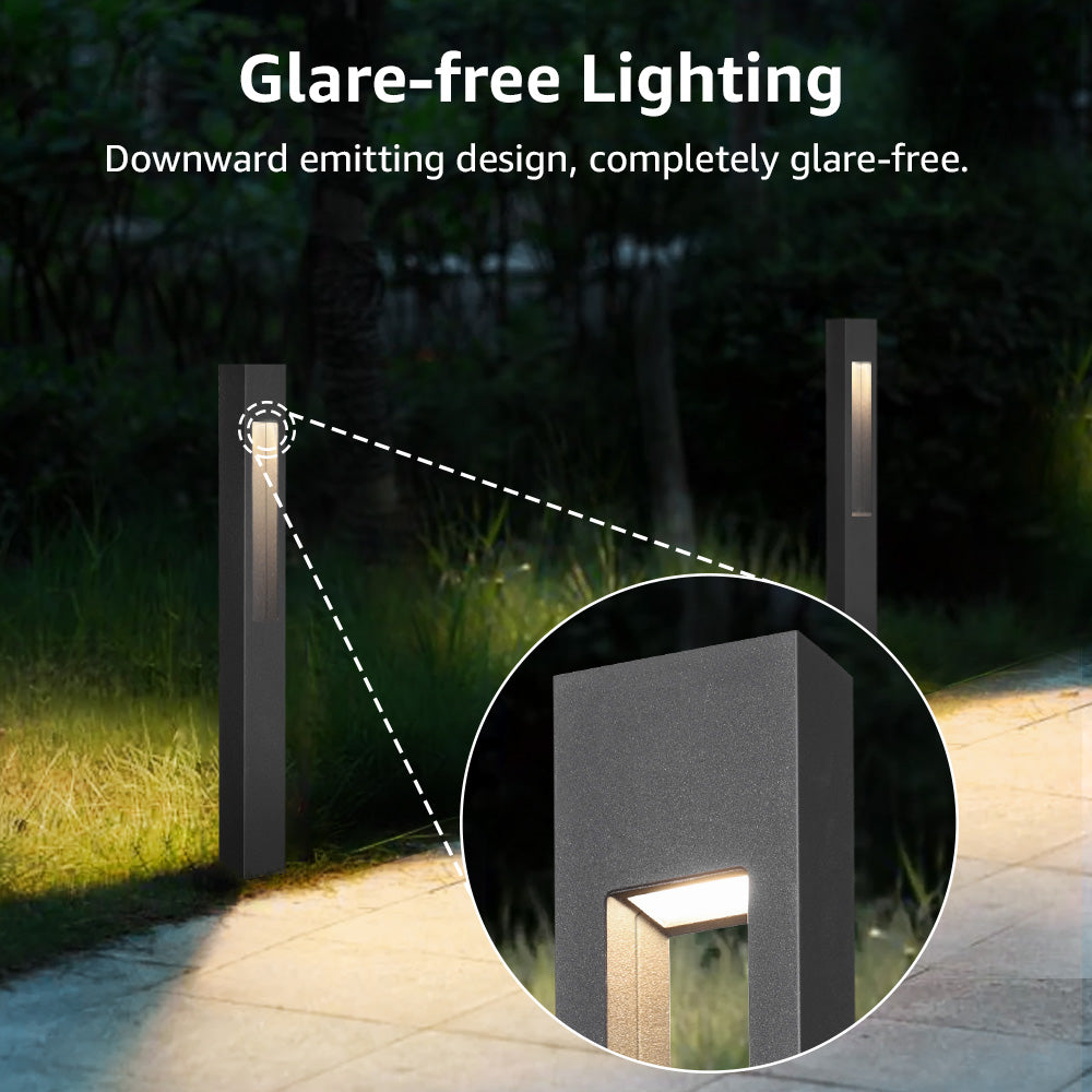 Low Voltage 3W LED Hollow Cuboid Landscape Pathway Lights 8 Pack LFAWB-03-08C