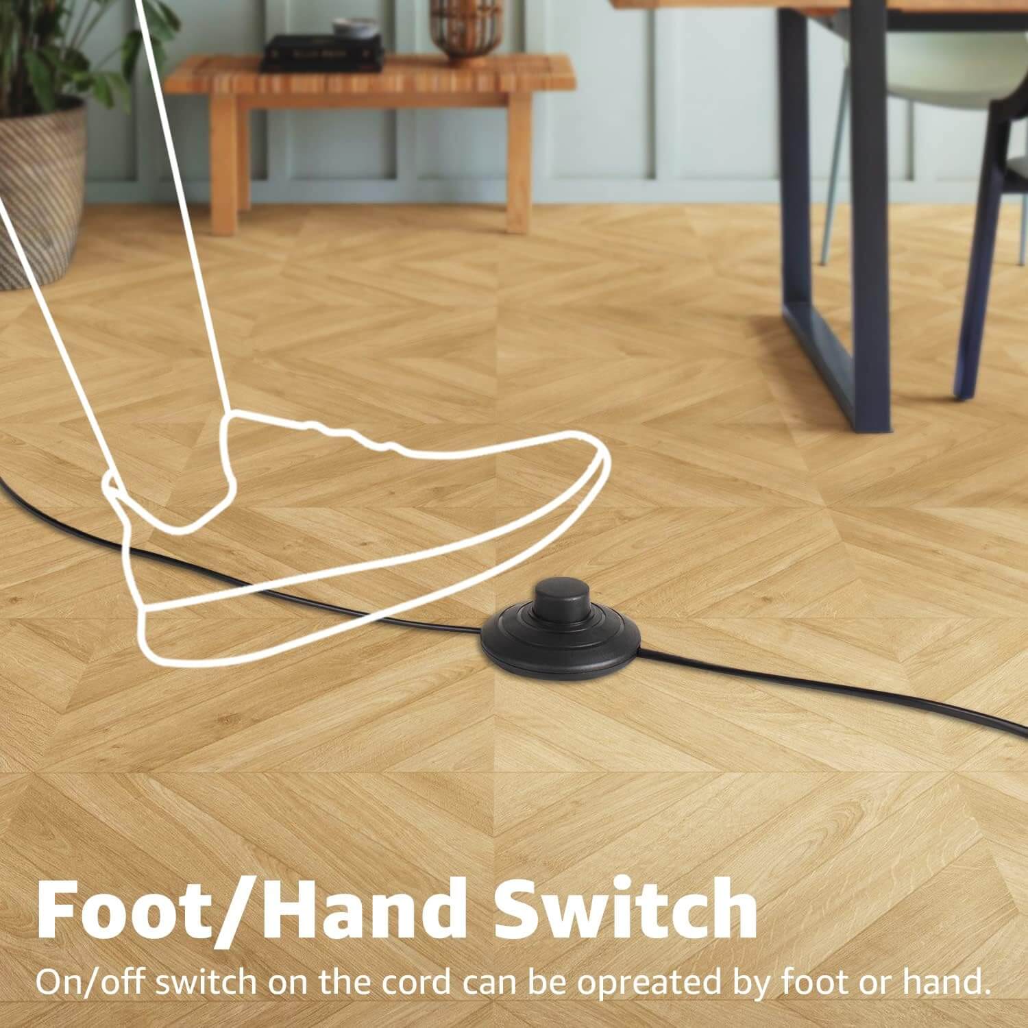 Black LED Floor Uplighting Spotlight Indoor with Foot Switch 120V 3W 2 Pack SHWS-03C-02B - SUNVIE