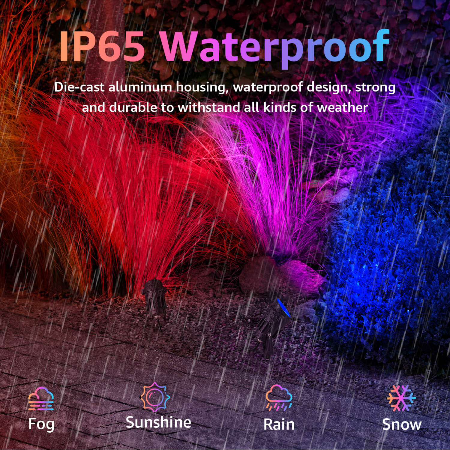 120V 12W RGB LED Color Changing Outdoor Landscape Lights with Remote Control 1 Pack CHRS-12-01