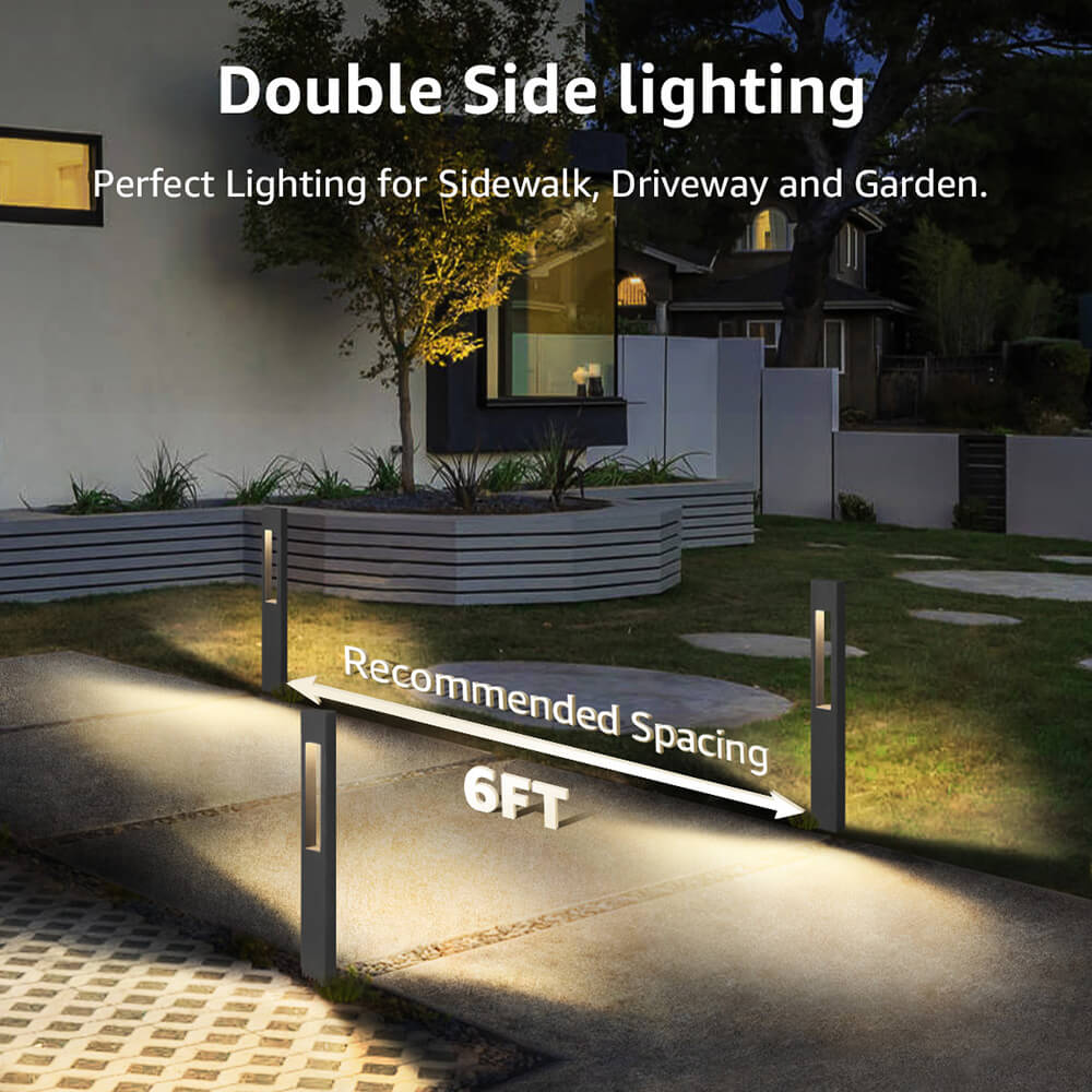 Low Voltage 3W LED Hollow Cuboid Landscape Pathway Lights 2 Pack LFAWB-03-02C