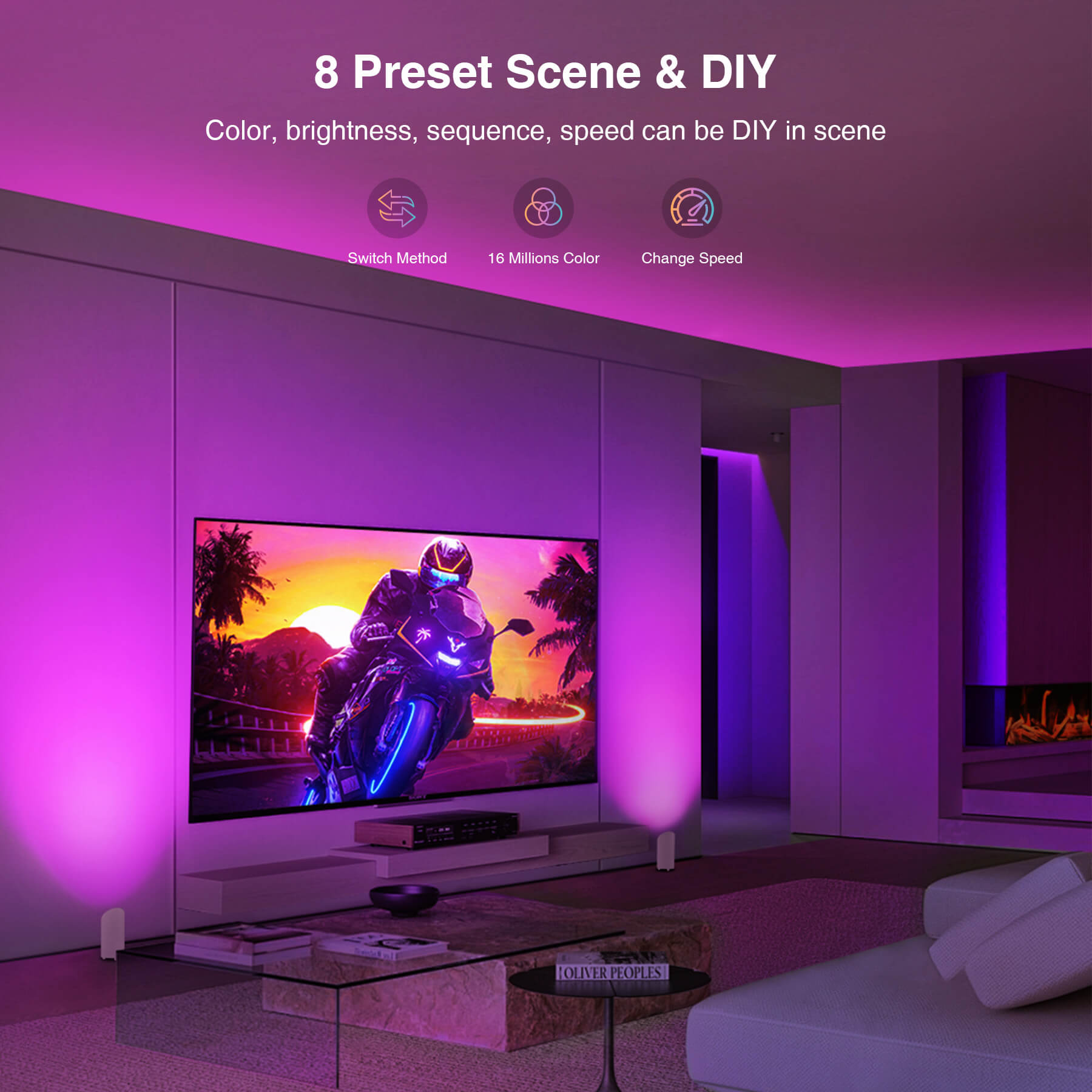 RGBW Smart Indoor Floor Can Uplighting Lights 2 Pack (White) FCL-01W-02S