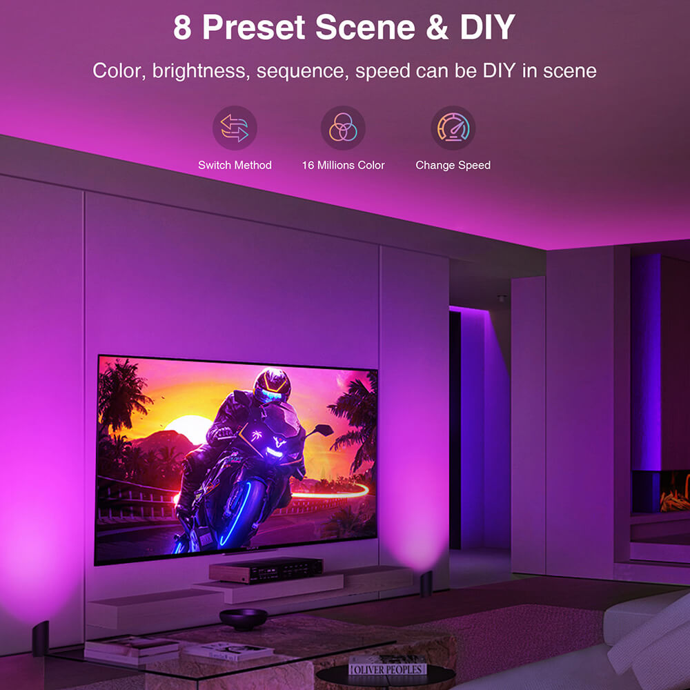 RGBW Smart Indoor Floor Can Uplighting Lights 2 Pack (Black) FCL-01B-02SN