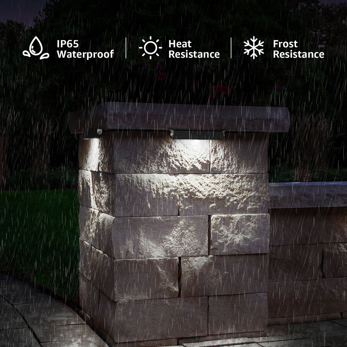 Low Voltage Hardscape 7′′ Retaining Wall Lights 5000K Daylight White 12 Pack CLDF-05-12C
