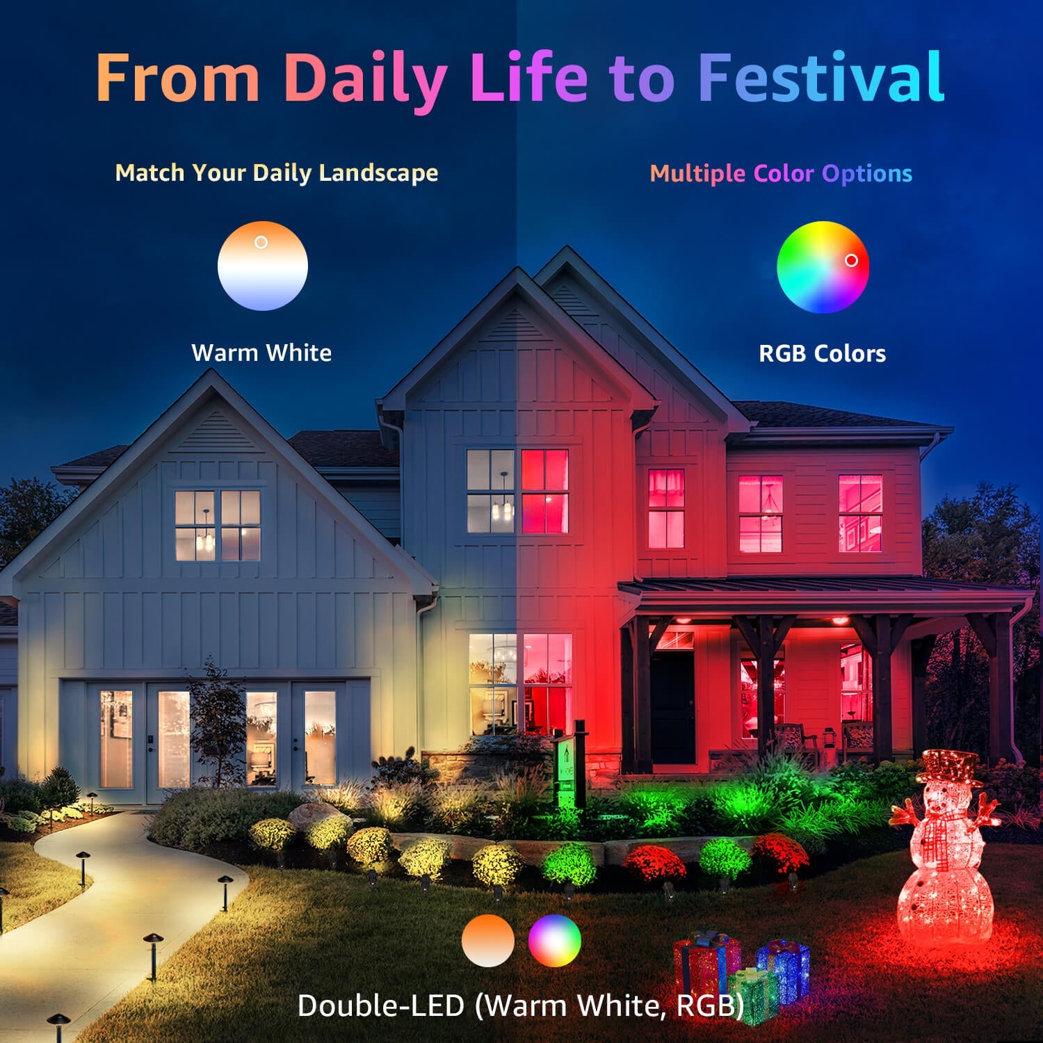 120V 12W RGB LED Color Changing Outdoor Landscape Lights with Remote Control 2 Pack CHRS-12-02
