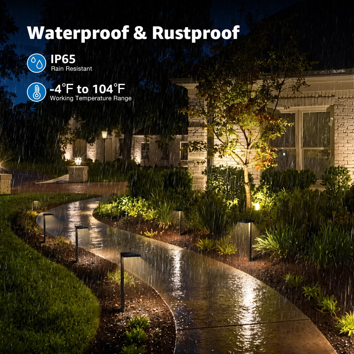 Low Voltage Landscape Lighting Kit 6 Pathway Lights + 2 Spotlights with Transformer & Wire KTW-W6DA2S6