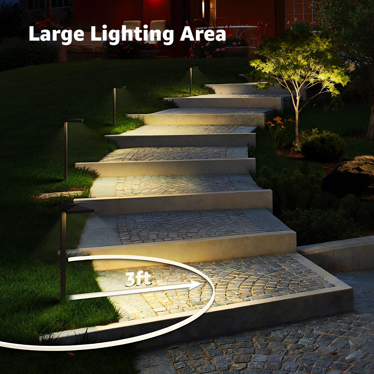Low Voltage Landscape Lighting Kit 6 Pathway Lights + 2 Spotlights with Transformer & Wire KTW-W6DA2S6