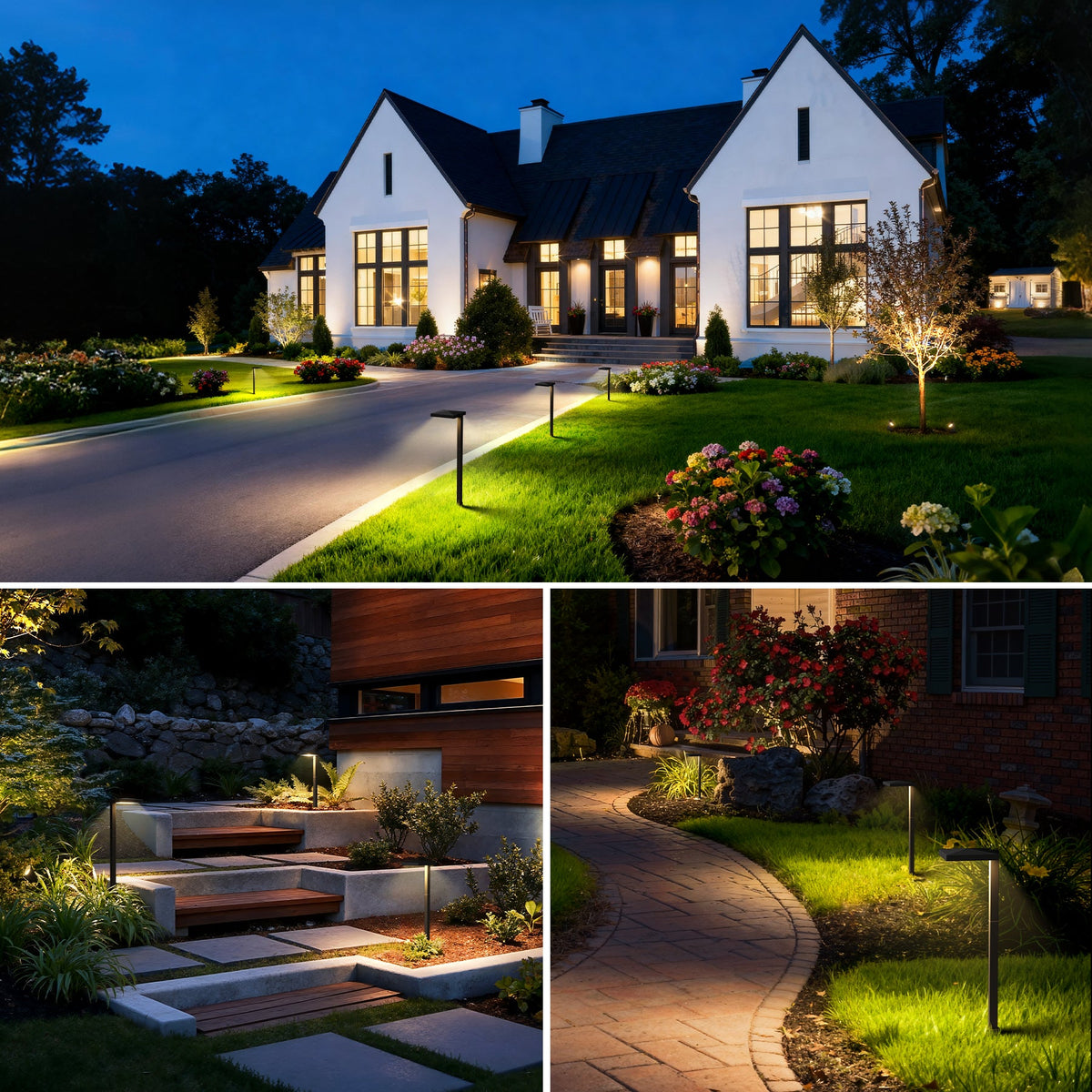 Low Voltage Landscape Lighting Kit 6 Pathway Lights + 2 Spotlights with Transformer & Wire KTW-W6DA2S6