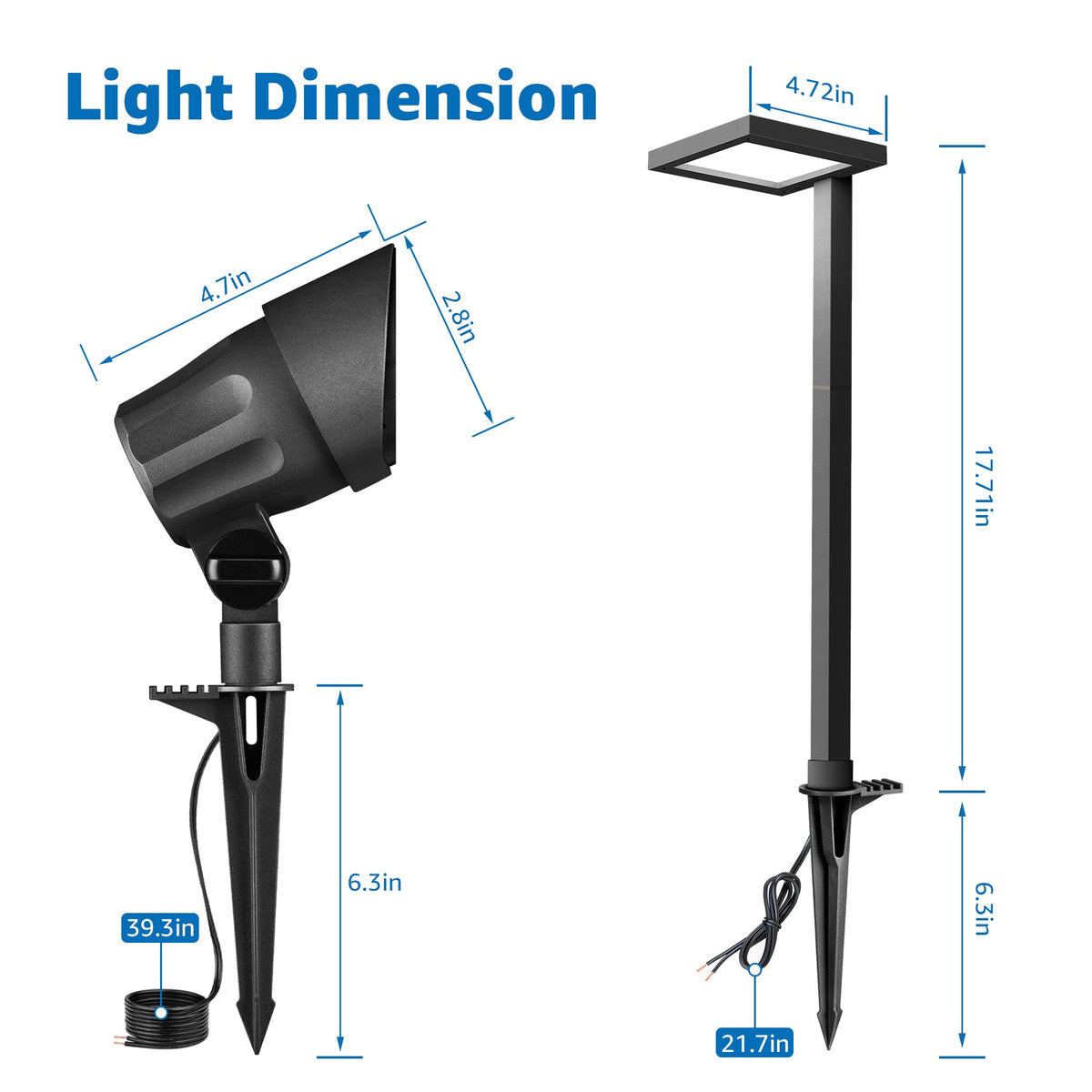 Low Voltage Landscape Lighting Kit 6 Pathway Lights + 2 Spotlights with Transformer & Wire KTW-W6DA2S6