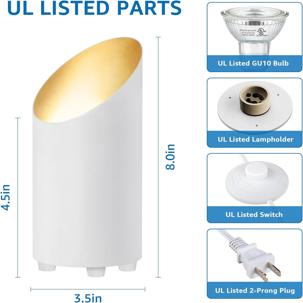 5W White Indoor Floor Can Uplighting Spotlight with 2700K GU10 Bulb Accent & Foot Switch 2 Pack FCL-01W-02 SUNVIE