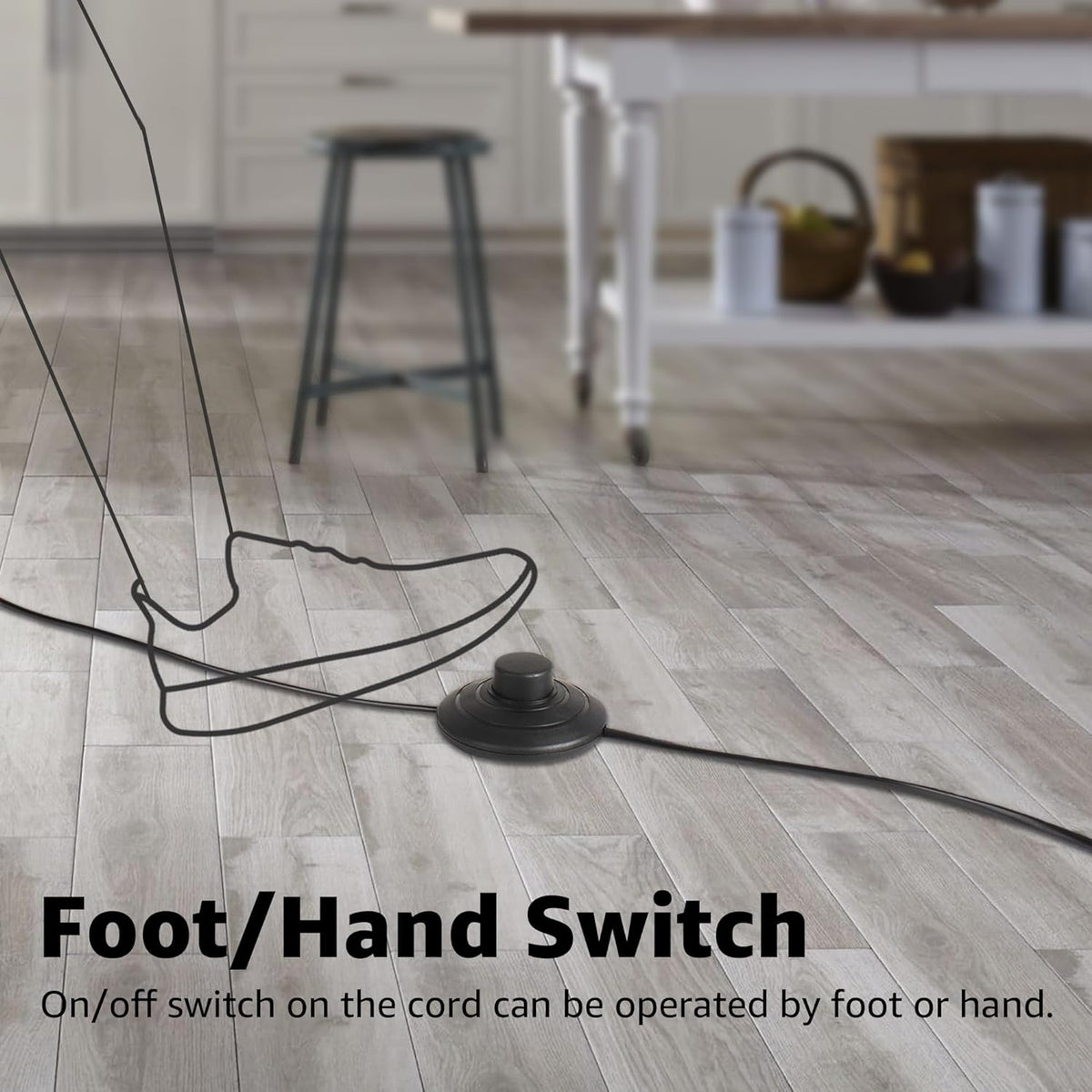5W Black Indoor Floor Can Uplighting Spotlight with 2700K GU10 Bulb Accent & Foot Switch 4 Pack FCL-01B-04 SUNVIE