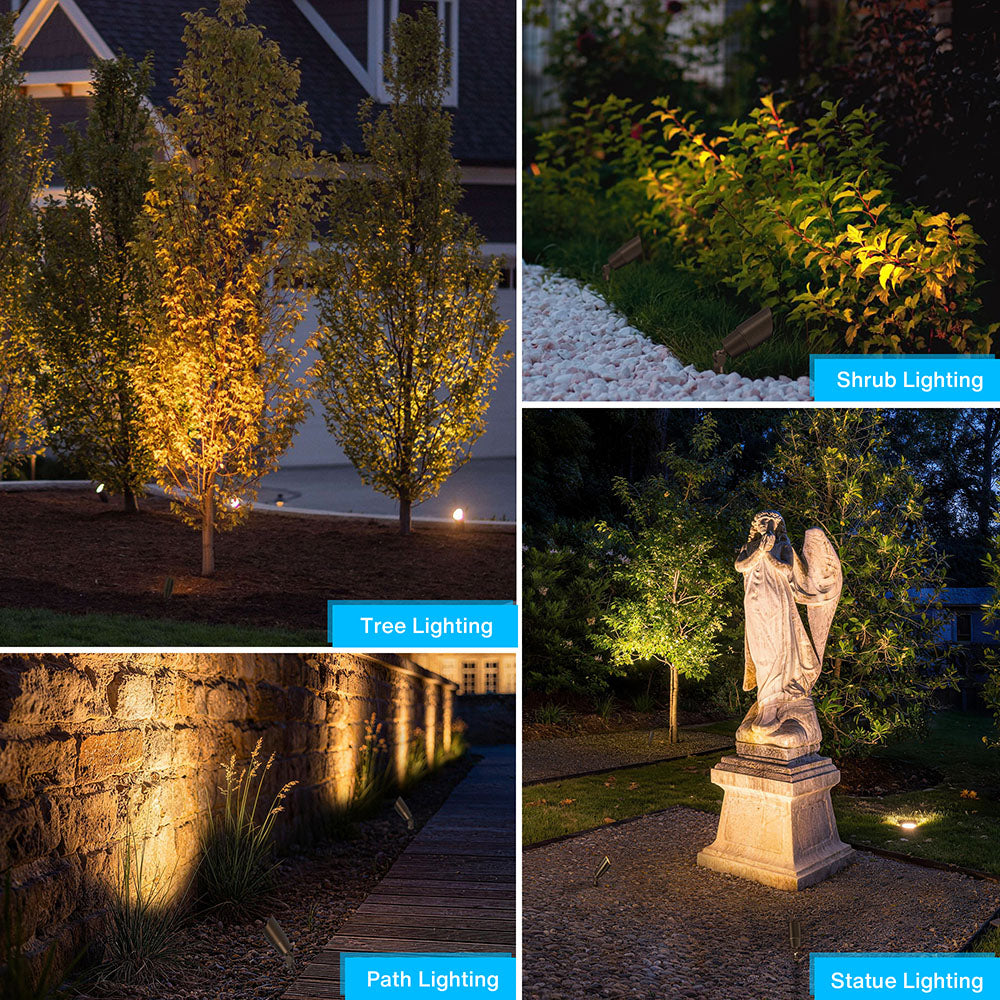 5" Solid Brass Low Voltage Outdoor Landscape Spotlights 12 Pack (No Bulb) CLB5-GH-12C