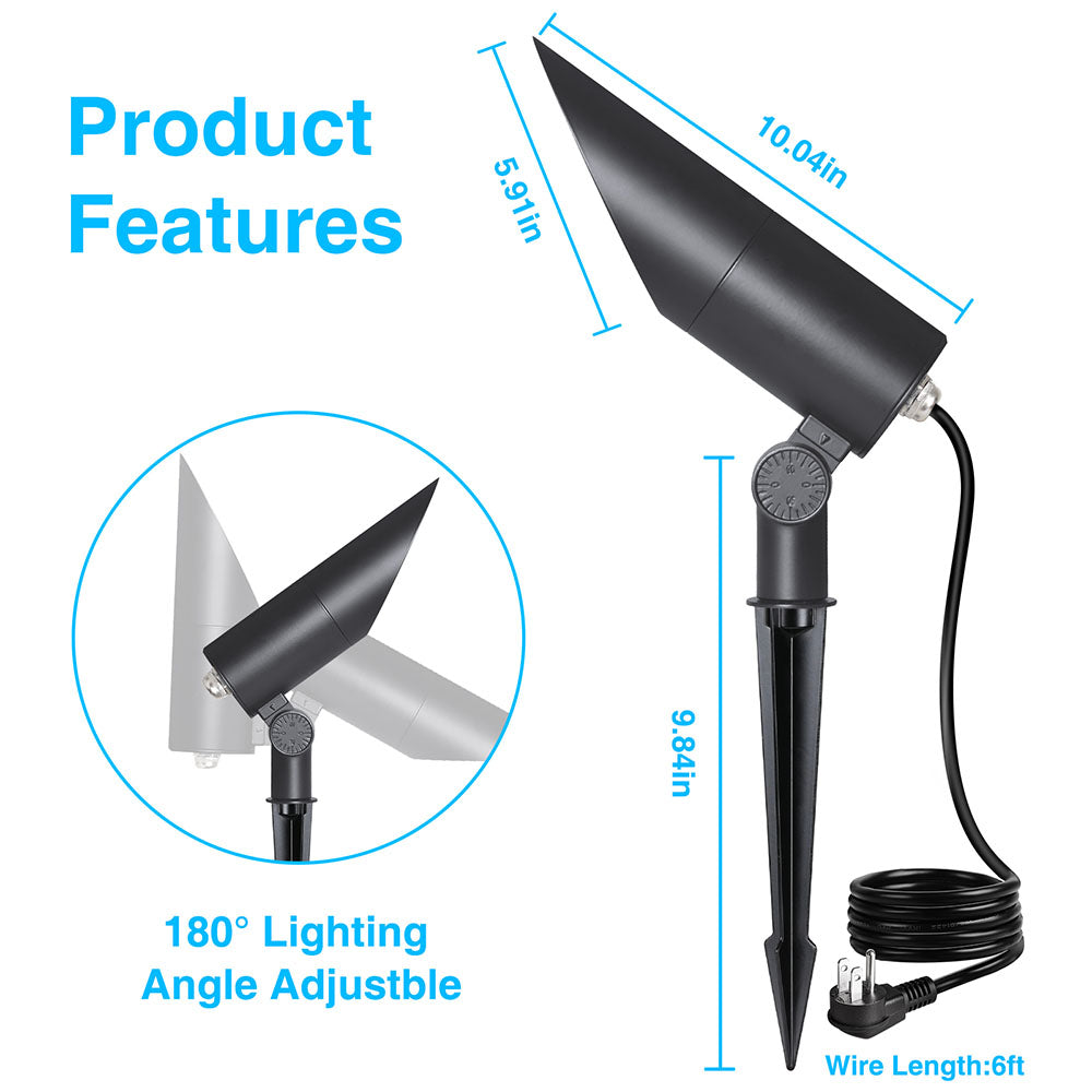 120V 20W 5000K Dusk to Dawn Flag Pole Spotlight with Photocell Sensor CHDP-20A-01