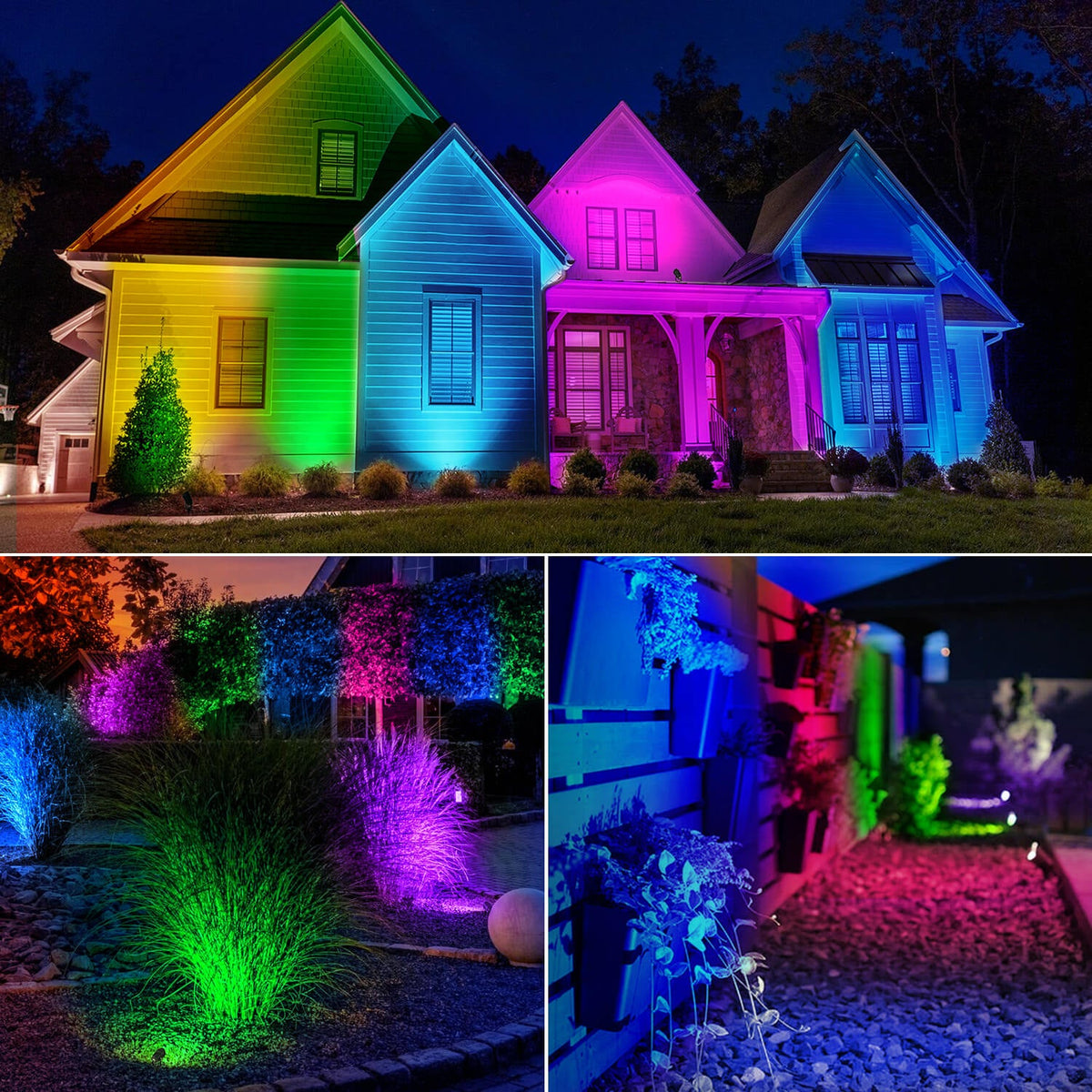 120V 12W RGB LED Color Changing Outdoor Landscape Lights with Remote Control 2 Pack CHRS-12-02