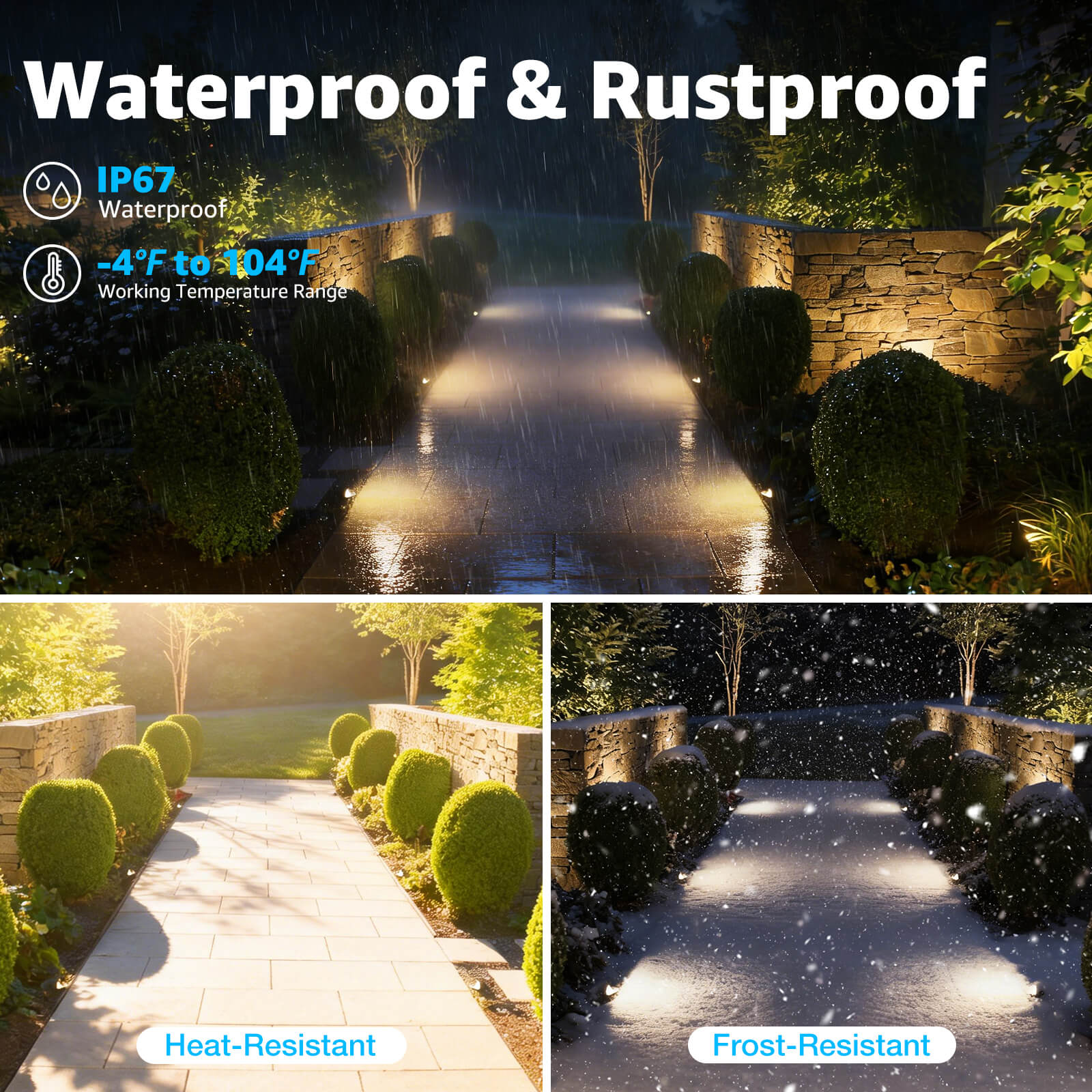 Low Voltage 5W LED Anti-Glare Ground Landscape Well Lights 12 Pack MDWY-05-12C