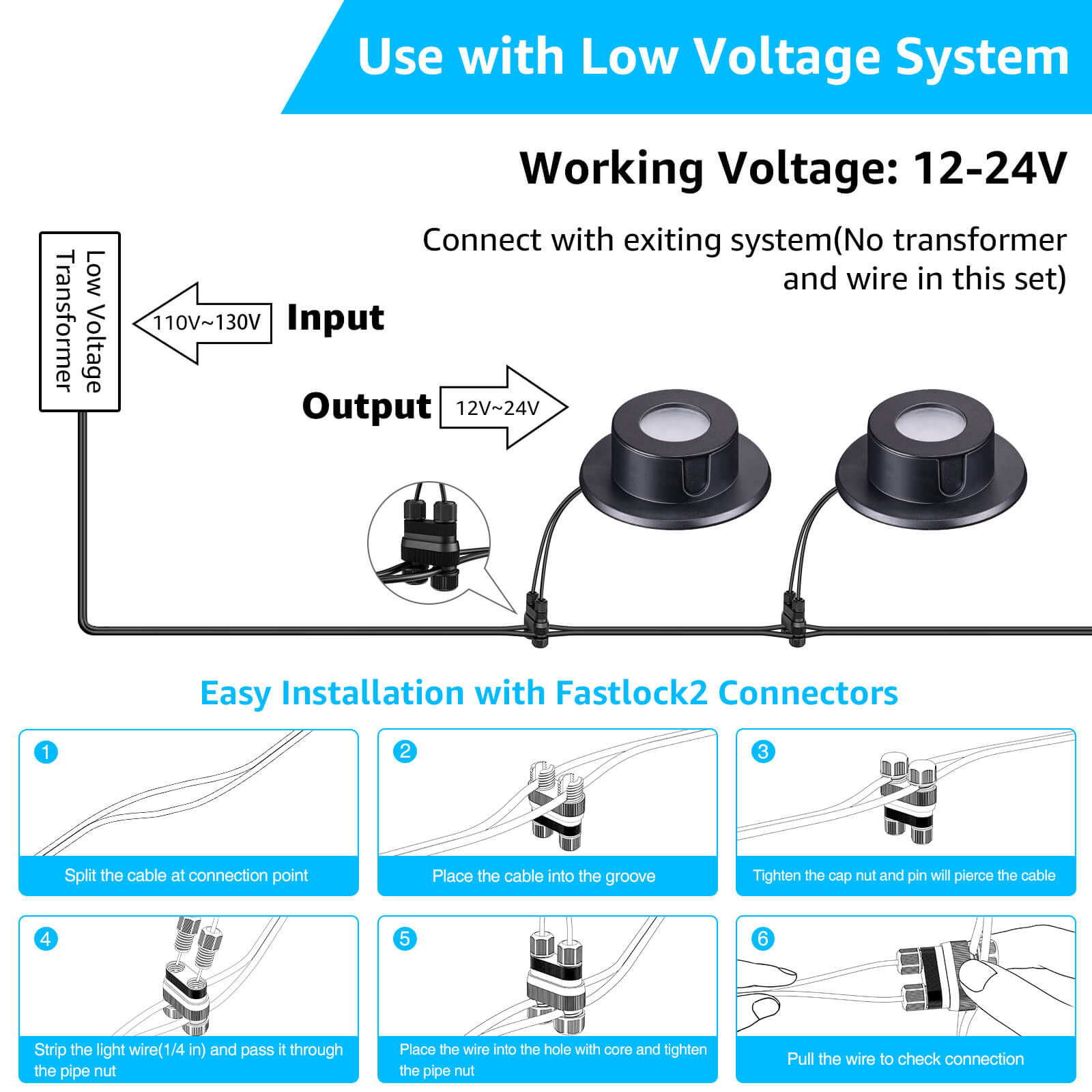 Low Voltage 3W LED Waterproof Underwater Fountain Pond Lights 1 Pack ULWS-03W-01