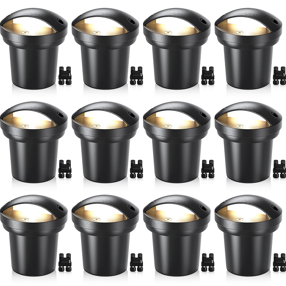 Low Voltage 5W LED Anti-Glare Ground Landscape Well Lights 12 Pack MDWY-05-12C