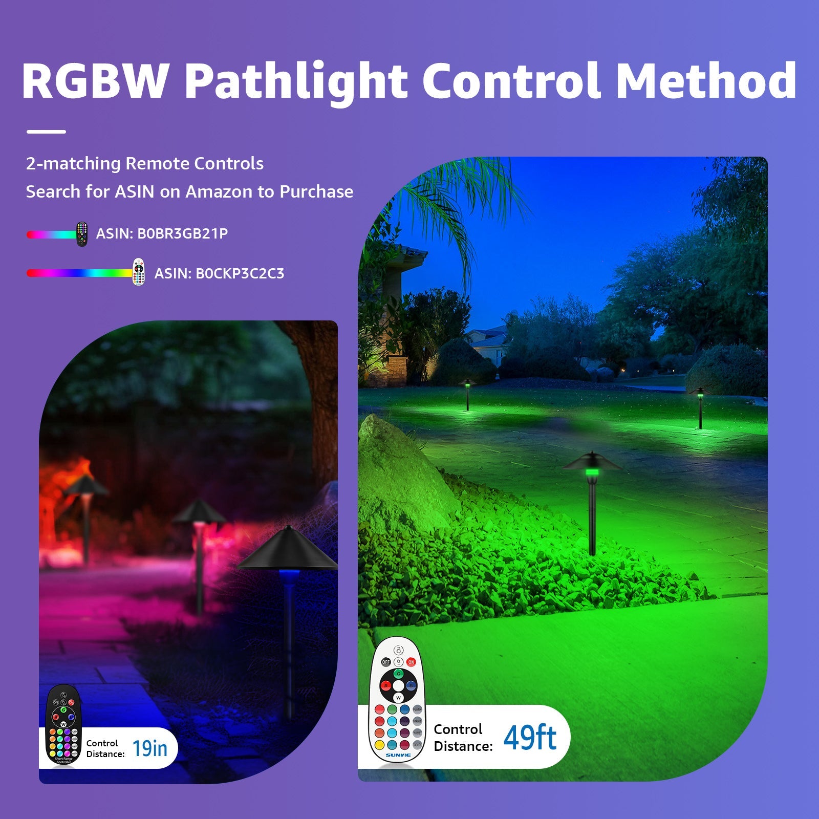 Low Voltage RGBW Pathway Lights LED Replacement Bulb with Wire 2 Pack LSA-DTB-02R